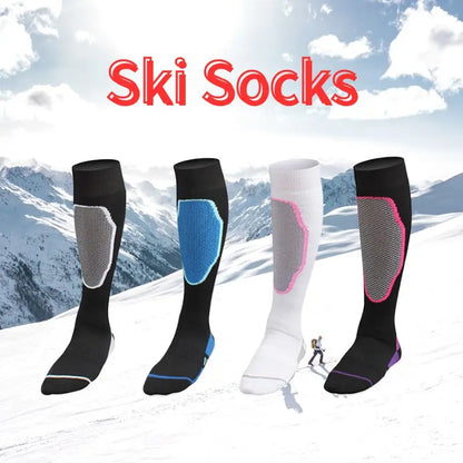 1 Pair Winter Warm Ski Socks Outdoor Thickened Sports Hiking Stockings for Women Men Breathable Snow Sports Travel Socks