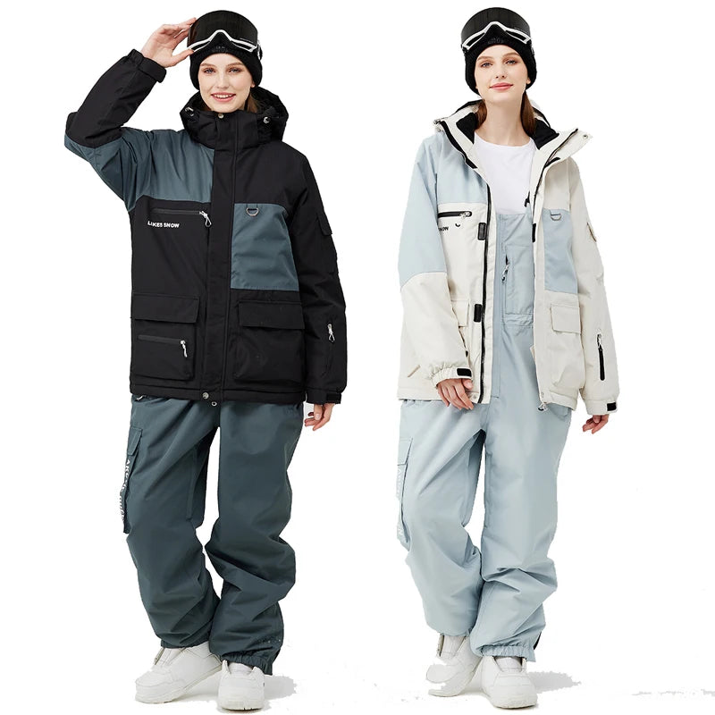 2024 New Man & Woman Snow Wear, Waterproof Ski Suit Set, Snowboarding Clothing, Outdoor Costumes, Winter Jackets And Bibs Pants