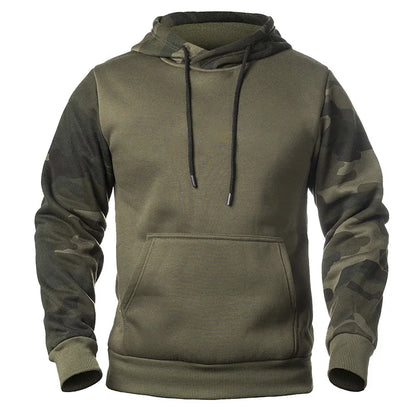 Men's Winter Casual Fleece Hoodies Male Outdoor Camouflage Pullover Sweatshirts Hooded Loose Outwear Capts Plus Size 2XL