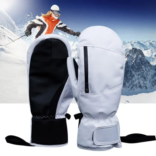 Winter Skiing Snowboarding Mittens Can Touch Screen Waterproof Thermal Thick Snowmobile Gloves Black White Gray Men Women