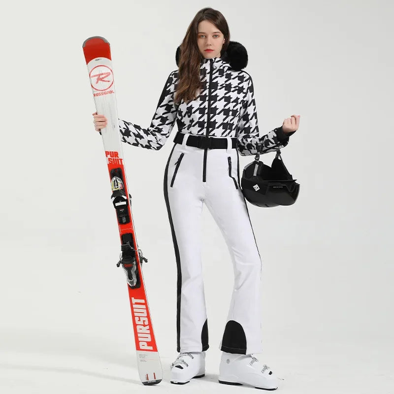 Ski Suit Women Outdoor Snowboard Warm Jumpsuit Ski Set Snow Overalls Thickened Windproof Waterproof Clothing