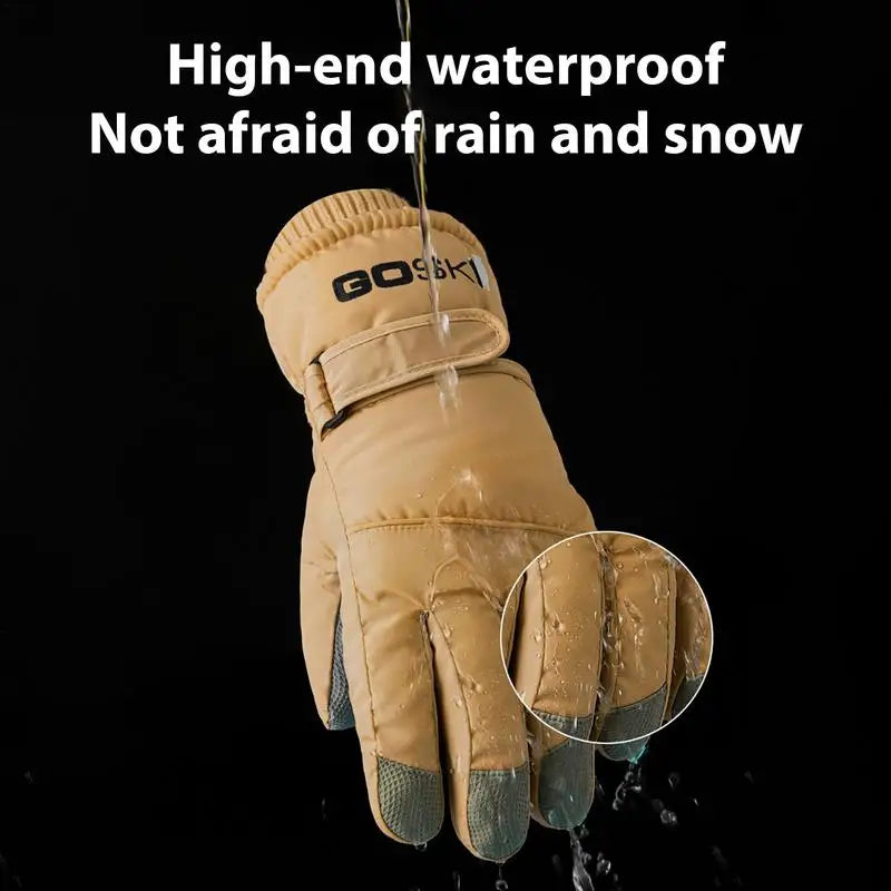 Men Women Winter Ski Gloves Waterproof Touchscreen Snowboard Gloves Motorcycle Riding Snow Keep Warm Windproof Thermal Gloves