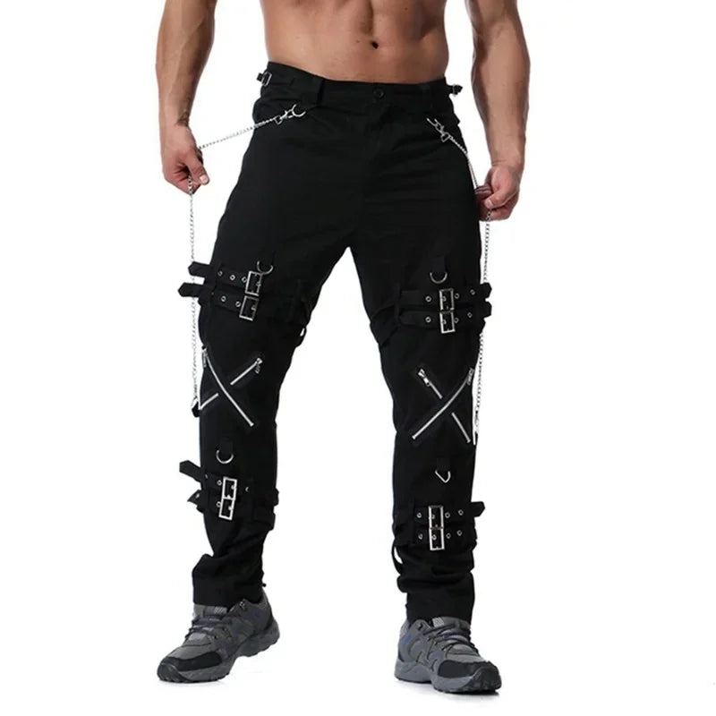 New Arrivals Men Fashion Hip Hop Joggers Punk Rock Cargo Pants Zippers Streetwear Men Vinatge Trousers Drop Shipping