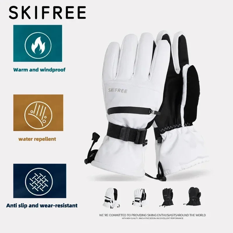 SKIFREE Men Women Winter Ski Gloves Waterproof Ultralight Snowboard Gloves Motorcycle Riding Snow Keep Warm Windproof Gloves