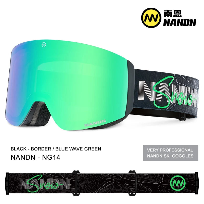 NANDN Double Layers Magnetic attraction Anti-Fog Ski Goggles Snow Snowboard Glasses Snowmobile Eyewear Outdoor Sport Ski Googles